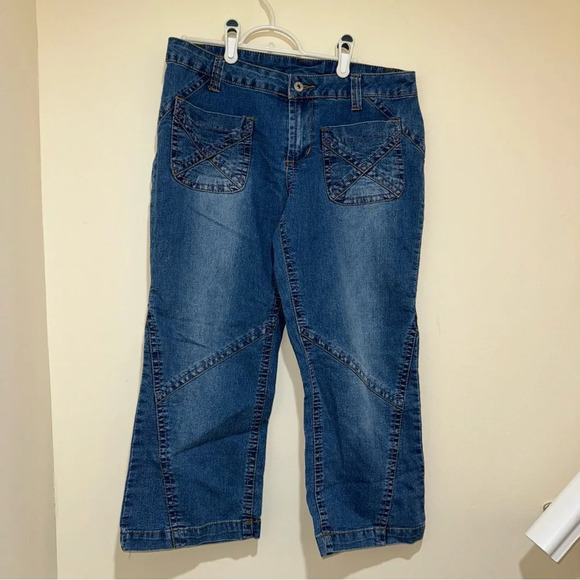 Women’s 725 Original Y2K Cropped Ankle Low Rise Oink Stitch Denim Jeans Size: 13 - Picture 3 of 16